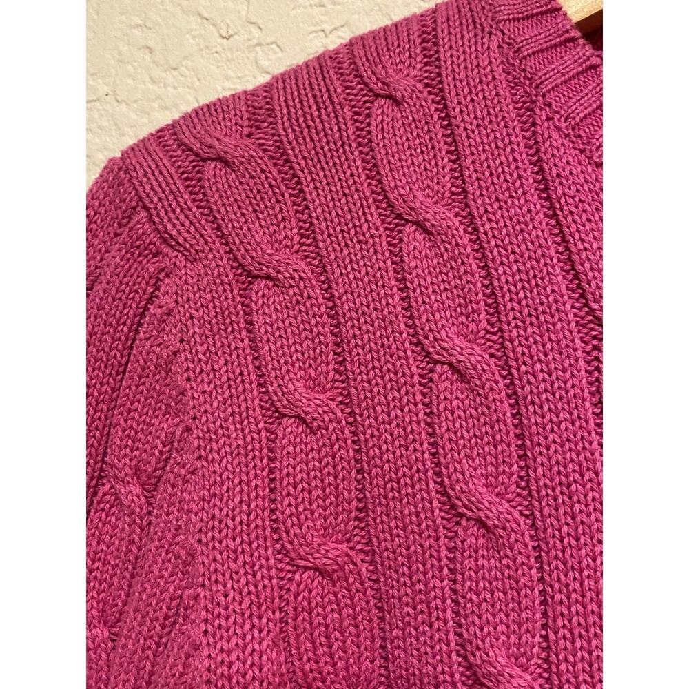 Steve & Barry's Pink Cableknit Sweater Size M Fisherman‎ Chunky Cotton Preppy - Picture 2 of 8